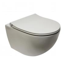 WC závěsné VitrA Sento SmoothFlush šedé včetně sedátka, zadní odpad 7848-076-0101