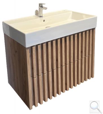 Koupelnová skříňka s umyvadlem SAT Delano 60x56x46 cm dub mat DELANO60ZDSAT obr. 1