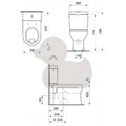 WC kombi, pouze mísa Laufen Pro vario odpad H8249590000001 (Technický nákres)